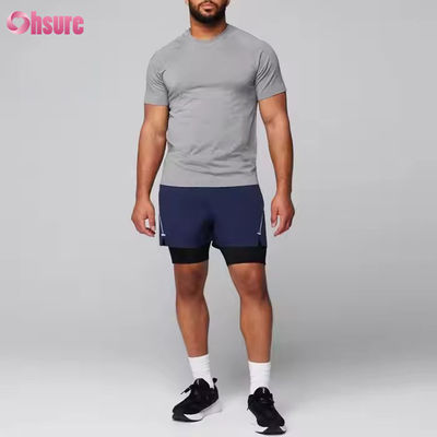 Custom Polyester Spandex Leichtgewicht Atmung schlanke Muskeln Sport Fitness-T-Shirt für Männer