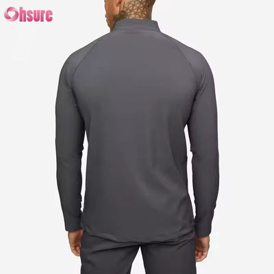 Individuelles Training Aktive Sportarten tragen Slim Fit 1/4 Quarter Zip Jogging Track Top Männer Kompression Gymnase Long Sleeve Shirt
