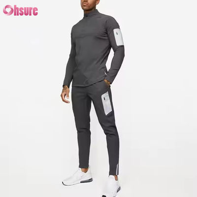 Individuelles Training Aktive Sportarten tragen Slim Fit 1/4 Quarter Zip Jogging Track Top Männer Kompression Gymnase Long Sleeve Shirt
