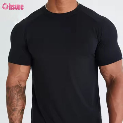 Custom Polyester Spandex Kurzärmel Leichtgewicht Atmungsschleife Muskel Bodybuilding Männer Fitnessstudio Schnelltrocknen T-Shirt