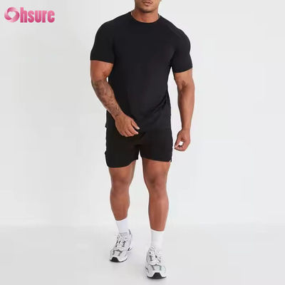 Custom Polyester Spandex Kurzärmel Leichtgewicht Atmungsschleife Muskel Bodybuilding Männer Fitnessstudio Schnelltrocknen T-Shirt