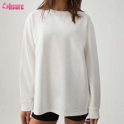 T-Shirt für Frauen mit langem Ärmeln Custom Double Side O Neck Blank Plain Schnitt oben Kreuz unten Athletik Spandex