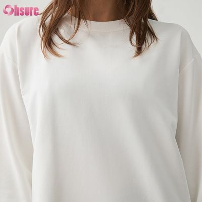 T-Shirt für Frauen mit langem Ärmeln Custom Double Side O Neck Blank Plain Schnitt oben Kreuz unten Athletik Spandex