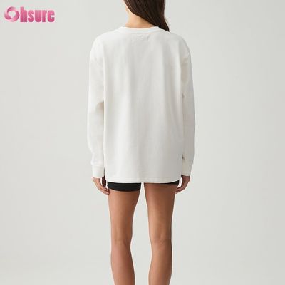 T-Shirt für Frauen mit langem Ärmeln Custom Double Side O Neck Blank Plain Schnitt oben Kreuz unten Athletik Spandex