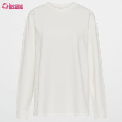 T-Shirt für Frauen mit langem Ärmeln Custom Double Side O Neck Blank Plain Schnitt oben Kreuz unten Athletik Spandex