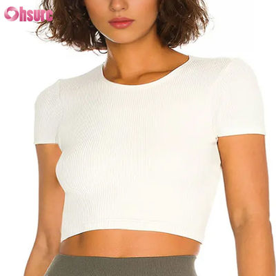 Atemberaubend schnell trocken nackt Gefühl hoch elastisch schön Rücken Frauen Sport T-Shirt Fitness Training Laufhemden für Frauen