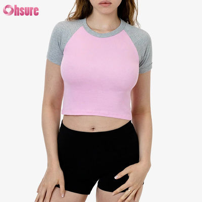 Premium 100% Baumwolle Sport Top für Frauen Stretchable Strick-Sleeve Atmung Casual Top mit Custom Logo Option