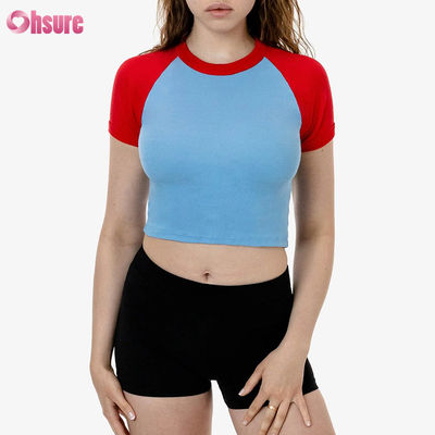 Premium 100% Baumwolle Sport Top für Frauen Stretchable Strick-Sleeve Atmung Casual Top mit Custom Logo Option