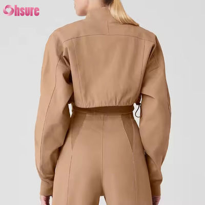 Damen Neues Design Reißverschluss Motorradjacke Outdoor Motocross Crop Style Motorradjacke