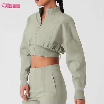 Damen Neues Design Reißverschluss Motorradjacke Outdoor Motocross Crop Style Motorradjacke