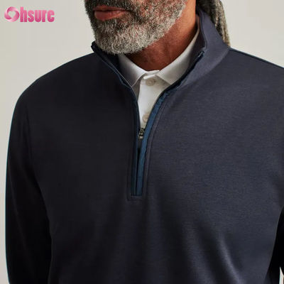 Herren-Custom-Plus-Size Quarter Zip-Pullover Hochwertiges Nylon-Sport-Hoodie mit Stickerei