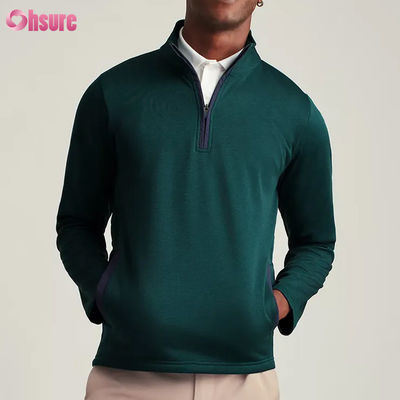 Herren-Custom-Plus-Size Quarter Zip-Pullover Hochwertiges Nylon-Sport-Hoodie mit Stickerei