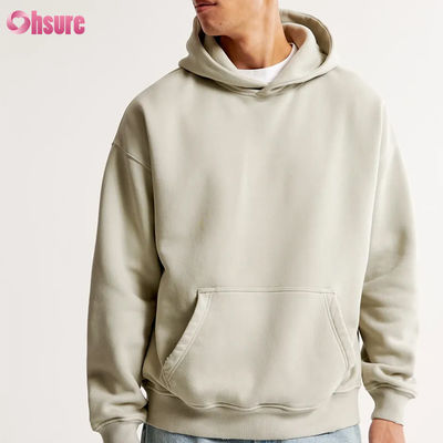 Hochwertiger 400 GSM French Terry Baumwoll-Hoodie Unisex Weich Einfarbig Dick mit individuellem Logo 100% Baumwolle für Winter
