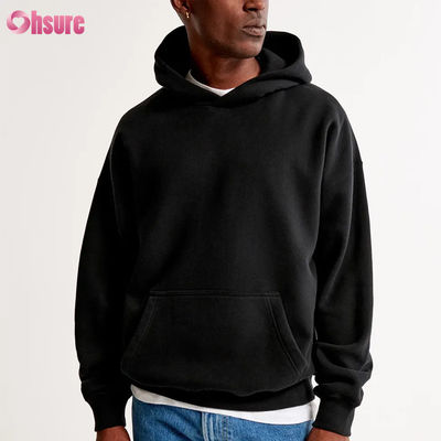 Hochwertiger 400 GSM French Terry Baumwoll-Hoodie Unisex Weich Einfarbig Dick mit individuellem Logo 100% Baumwolle für Winter