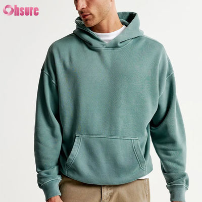 Hochwertiger 400 GSM French Terry Baumwoll-Hoodie Unisex Weich Einfarbig Dick mit individuellem Logo 100% Baumwolle für Winter
