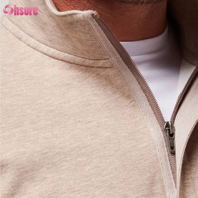 Hohe Qualität Slim Fit Golf Pullover für Männer mit Warm Quarter Zip Long Sleeve Fleece in Custom Logo Solid Soft Farbe für den Winter