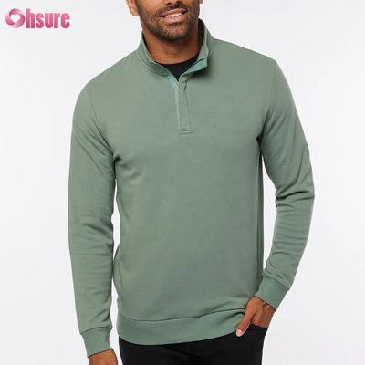 Hohe Qualität Slim Fit Golf Pullover für Männer mit Warm Quarter Zip Long Sleeve Fleece in Custom Logo Solid Soft Farbe für den Winter