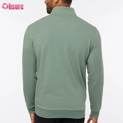 Hohe Qualität Slim Fit Golf Pullover für Männer mit Warm Quarter Zip Long Sleeve Fleece in Custom Logo Solid Soft Farbe für den Winter