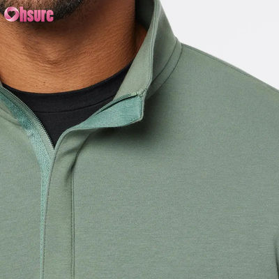Hohe Qualität Slim Fit Golf Pullover für Männer mit Warm Quarter Zip Long Sleeve Fleece in Custom Logo Solid Soft Farbe für den Winter