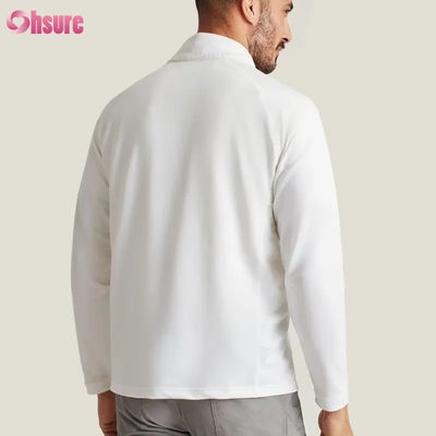 Männer hochwertige Super Fashion Halb-Zip-Pullover Komfortable weiße Viertel-Zip-Pullover Stickerei Stilvolle Sport für den Winter