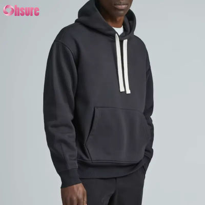 Hochwertige übergroße Hoodie für Männer, Sport-Sportwäsche, Großhandel, Sportmode mit massivfarbigem Kapuzenkragen, eigenes Logo, Bildschirmdruck