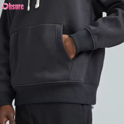 Hochwertige übergroße Hoodie für Männer, Sport-Sportwäsche, Großhandel, Sportmode mit massivfarbigem Kapuzenkragen, eigenes Logo, Bildschirmdruck