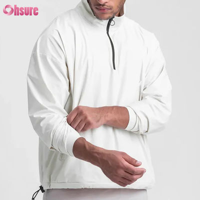 Herren hochwertige Quarter Zipper Wasserdichte Atmungstechnische Gewebejacke mit verstellbarem Boden Halbzip Design Mock-Hals für den Winter