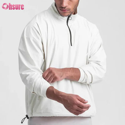 Herren hochwertige Quarter Zipper Wasserdichte Atmungstechnische Gewebejacke mit verstellbarem Boden Halbzip Design Mock-Hals für den Winter