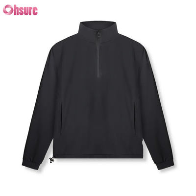 Herren hochwertige Quarter Zipper Wasserdichte Atmungstechnische Gewebejacke mit verstellbarem Boden Halbzip Design Mock-Hals für den Winter