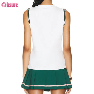 Großhandel Hohe Frauen ohne Ärmel Pickleball Tenniskleid Röcke Röcke Sets Atmungsgelegte Custom Logo Plättchen Hot Shorts Design