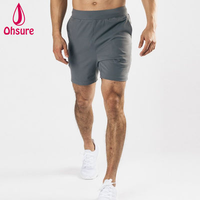 OEM-angepasstes Logo-Design, leichtes Material, Vier-Wege-Stretch, tiefe Fronttaschen, Herren-Sporthosen, Gym-Trainingsshorts