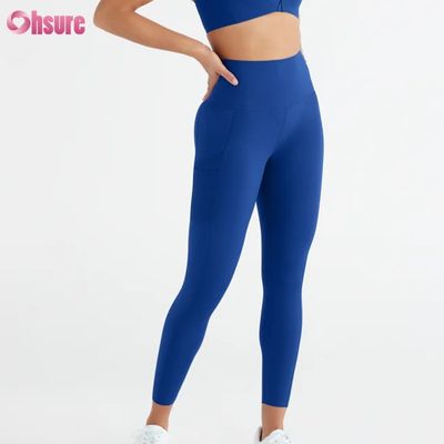 Hohe Taille, hoher elastischer Workout-Sport-Leggings, Running, einfarbig für Damen