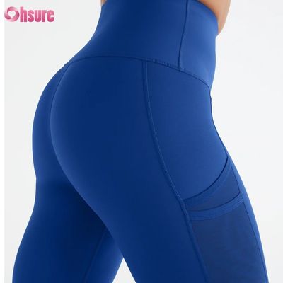 Hohe Taille, hoher elastischer Workout-Sport-Leggings, Running, einfarbig für Damen