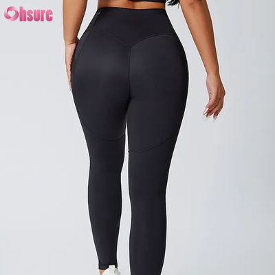 Großhandel Nylon Spandex Gymnastik-Shoes mit hoher Taille Yoga Hosen Hintern Lift Training Enge Fitness Leggings mit elastischem