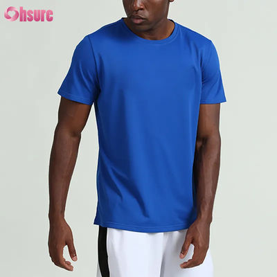 Maßgeschneiderte Trainingskleidung Sommer Farbe Festfarbe Kurzärme Herren T-Shirts Lauf Fitness Outdoor Basketball Sportbekleidung für Männer