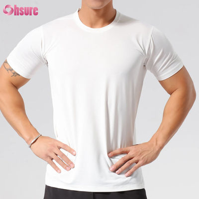 Großhandel Slim Fit Schnelltrocknend Hochwertig Kundenspezifischer Siebdruck Kurzarm Rundhals Blanko Sport Workout T-Shirts für Herren