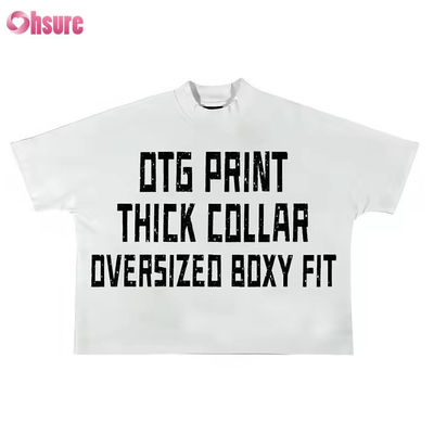 250-300gm Drop Shoulder Graphisch Schwergewichts-T-Shirt Luxus Blank Schwere Baumwolle Straßenbekleidung Boxy Oversized Custom T-Shirt für Männer