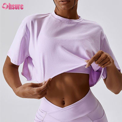 OEM Benutzerdefinierte übergroße Crop Top Damen T-Shirt High Elastic Crop Top Tshirt Weiße Crop Tops für Frauen