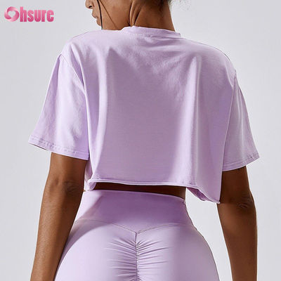 OEM Benutzerdefinierte übergroße Crop Top Damen T-Shirt High Elastic Crop Top Tshirt Weiße Crop Tops für Frauen