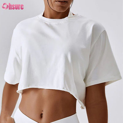 OEM Benutzerdefinierte übergroße Crop Top Damen T-Shirt High Elastic Crop Top Tshirt Weiße Crop Tops für Frauen