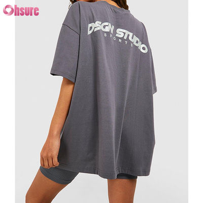Unisex T-Shirt Hochwertiges individuelles LOGO-Design Leeres Oversized O-Neck T-Shirt für Damen
