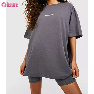 Unisex T-Shirt Hochwertiges individuelles LOGO-Design Leeres Oversized O-Neck T-Shirt für Damen