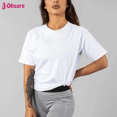 Weißes T-Shirt Atmungsfähige Baumwolle Spandex Loose Fit Training Gym Tragen Sport T-Shirts Top Qualität Leere Mädchen Frauen Casual