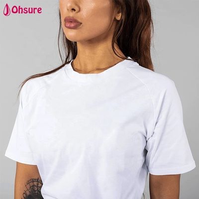 Weißes T-Shirt Atmungsfähige Baumwolle Spandex Loose Fit Training Gym Tragen Sport T-Shirts Top Qualität Leere Mädchen Frauen Casual
