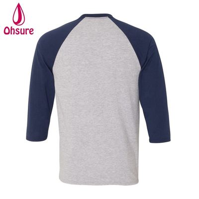 Fitness-T-Shirt mit Dreiviertelärmeln, Baumwoll-Tops, lässige T-Shirts, Rundhalsausschnitt, Herren-T-Shirt, zweifarbiger Patchwork-Sport-T-Shirt