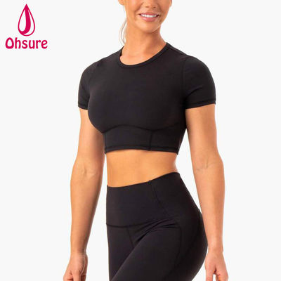 2 Stück T-Shirt Frauen Fitness Fitness Gym Yoga Schnitt Frauen T-Shirt Großhandel Custom Logo Soft Quick Dry Sport 50-100pcs