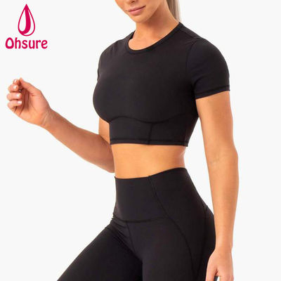2 Stück T-Shirt Frauen Fitness Fitness Gym Yoga Schnitt Frauen T-Shirt Großhandel Custom Logo Soft Quick Dry Sport 50-100pcs