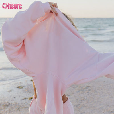 Hochwertige Hoodie für Frauen Briefdruck Custom Logo Schwergewichts-Polyester / Baumwolle Langärme Warme bunte Hoodies für Frauen
