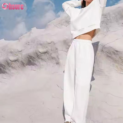 Neues Sport Fitnessstudio Jogger Joggen Solidfarbe Herbst Winter Sweater Hemd und Hosen Zwei-Stücke Hosen Set Trainingsanzüge für Frauen