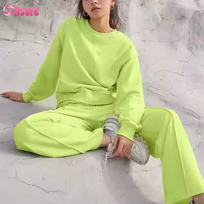Neues Sport Fitnessstudio Jogger Joggen Solidfarbe Herbst Winter Sweater Hemd und Hosen Zwei-Stücke Hosen Set Trainingsanzüge für Frauen